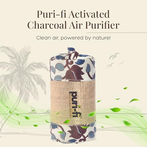 Image of Charcoal Air Purifier (Tropical Bloom) - Non-Electric, Reusable Odor & Moisture Absorber with Coconut Shell Charcoal for Home, Car, Closet & Office. (400gm & 250g), Combo of 2