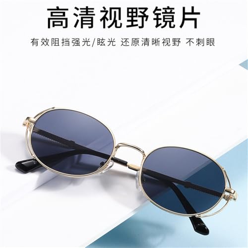 Steampunk Gold Sunglasses Women Vintage Oval Metal Frame Outdoor Shades Eyewear Men Sun Glasses4