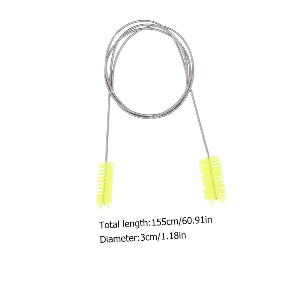 Happyyami Stainless Steel Spring Bristle Brush Hose Cleaning Brush for Fish Tank Aquarium Water Brush Set