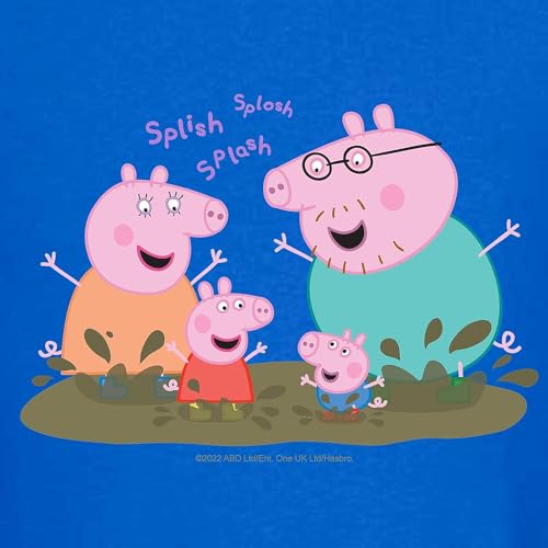 Cafepress 10706209840E2A4 Peppa Pig Family Splash T Shirt Kids Dark Graphic Cotton T-Shirt Royal thumb #2
