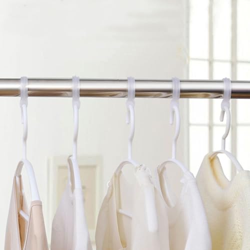 ZAAWUUT 20 Stück winddichte Kleiderbügel-Haken, rutschfeste Kleiderbügel-Schnallen-Clip, Wäsche-Aufhängehaken, runde Stange, Schrank-Trennwände für Trockengestell (transparent, mittel)