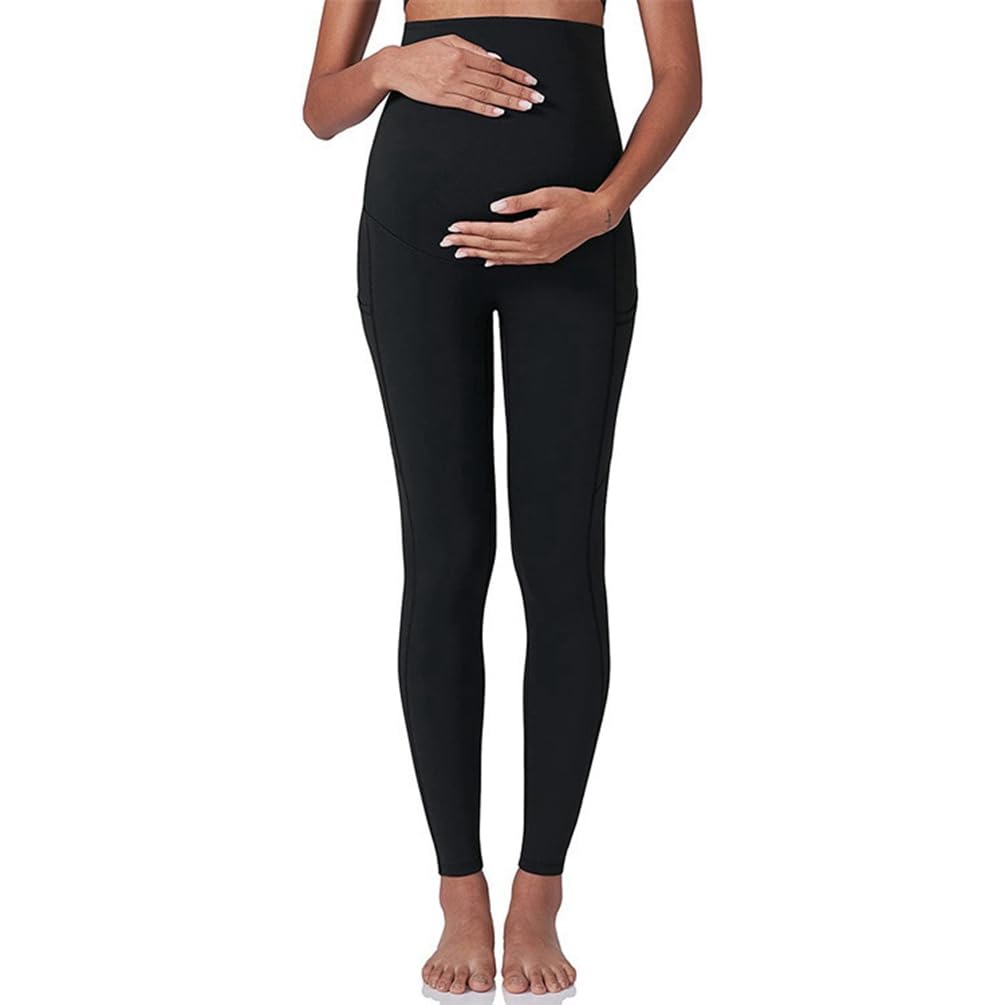 2 PCS Stretch Legging Grossesse Maternité,Confortablement Taille Haute Pantalon de maternité Sports et Loisirs Confortable Legging Vêtements Grossesse Opaque