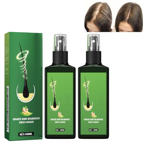 2pcs Spray Anticaida de Cabello y Crece Pelo, Serum Cabello,Serum de Crecimiento del Cabello con Esencia de Jengibre, Esencia en Spray Anticaída,Spray Anticaida de Cabello y Crece Pelo