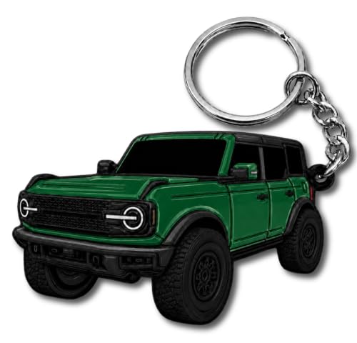 Image of Bronco Keychain Accessories 4 door key chain Fob Cover Cool Mods compatible with Ford Bronco 2022 2023 2024