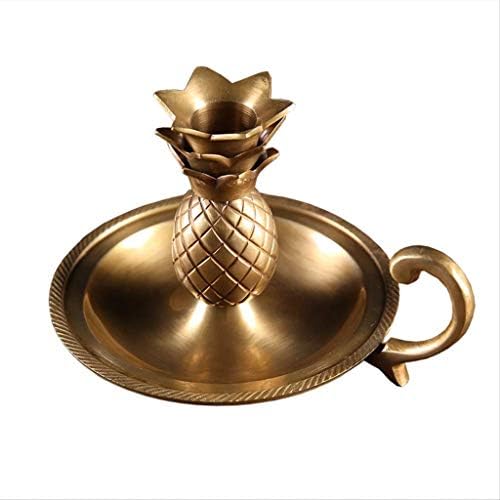 ACQUIRE Pure Brass Retro Personality Pineapple Small Candlestick, Simple Style Decoration Wall Decoration, Suitable for Hotel Restaurant Living Room