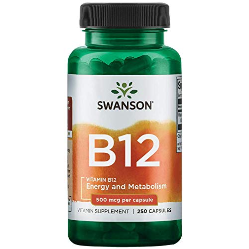 Swanson Vitamin B-12 (Cyanocobalamin) 500 mcg 250 Capsules