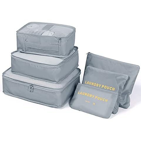 Etercycle Koffer Organizer Set, Multifunktionale Packwürfel 6-Teilig Wasserdichte Kofferorganizer Cover