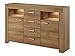 Produktbild Mirjan24 Kommode Willson SK155, Highboard, Sideboard, Anrichte, Mehrzweckschrank, Wohnzimmerschrank, Schrank, Wohnzimmer (Riviera Eiche, mit weißer LED Beleuchtung)