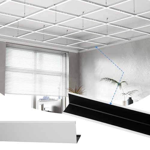 LooYee 50 pcs moulure plafond suspendu 6pi acier galvanisé blanc