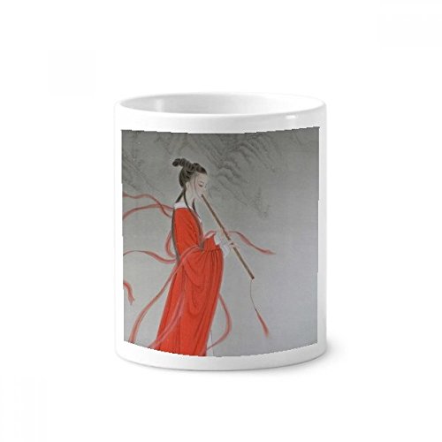 Mug céramique flûte rouge résout le désordre de vos pinceaux avec élégance chinoise