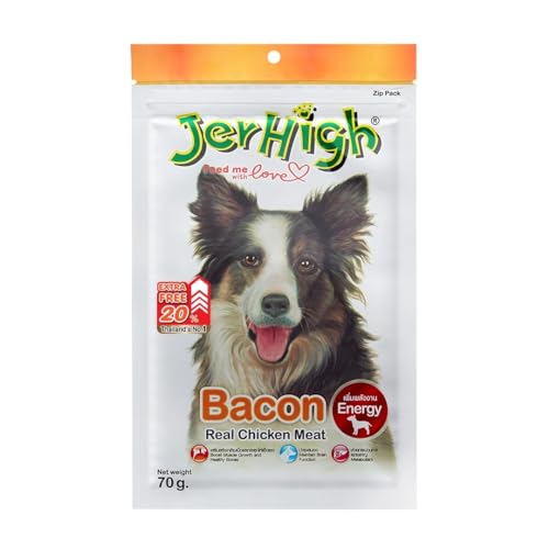 Jerhigh Pet Town Real Chicken Dog Snack | Dog Treat (Chicken Bacon 70g, Pack of 6) (B0946RR88F) Amazon Price History, Amazon Price Tracker