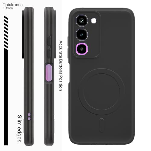 Image of Outlouders Back Cover for Realme P4R 5G | Soft Matte Silicone | Slim Fit | Magnetic-Safe Logo Design (Magnetic-Safe Not Compatible) | Shockproof | Camera Protection Bumper Case (Black)
