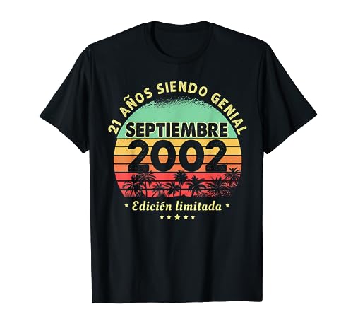 21 Años Cumpleaños Regalo Septiembre 2002 Septiembre 21 Años Camiseta
