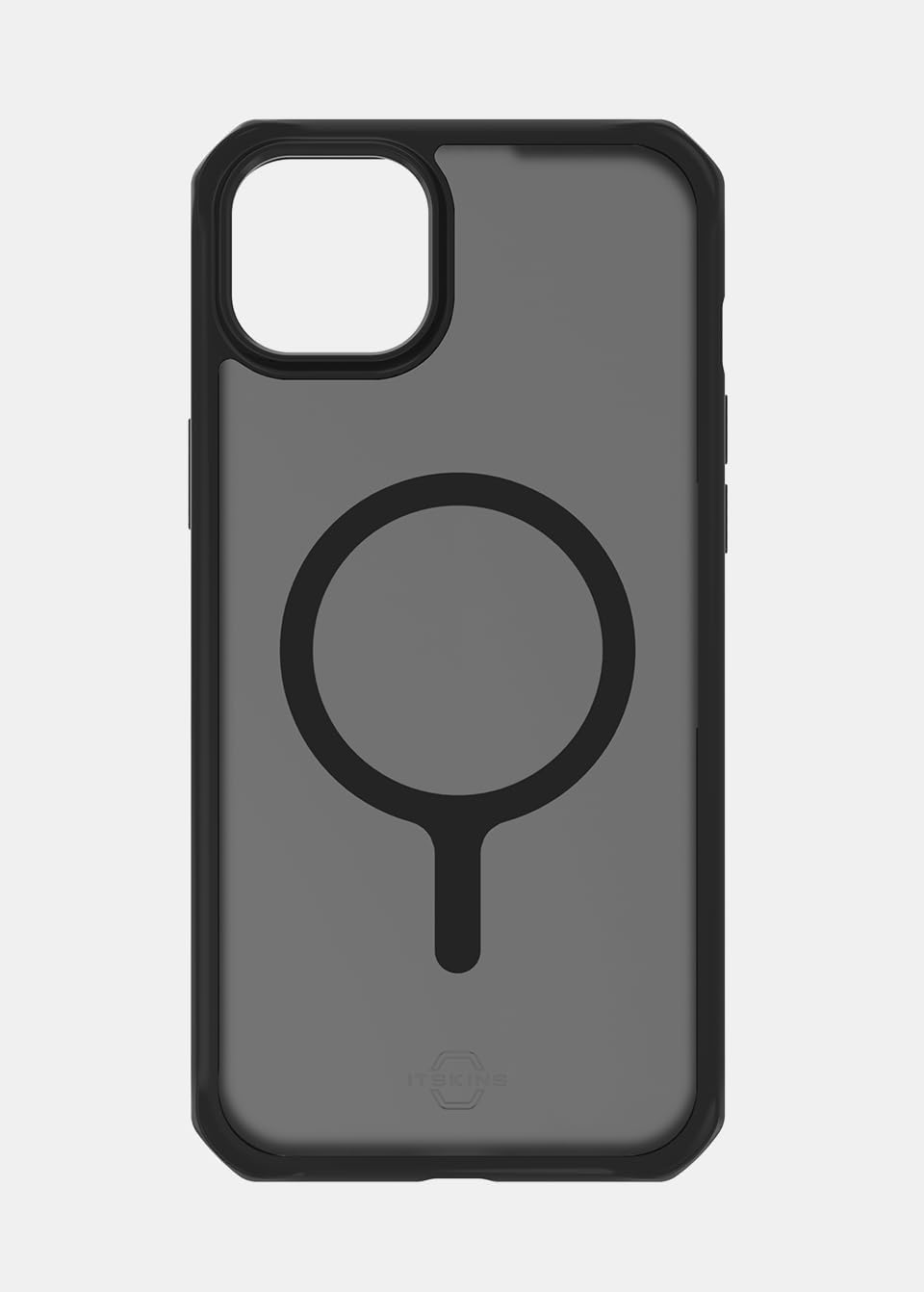 ITSKINS Hybrid R // Frost - High-Impact Hybrid Matte Case for iPhone 15 Plus/14 Plus, Compatible with MagSafe, Protective Military Shockproof Cover, Slim Phone Case - Black