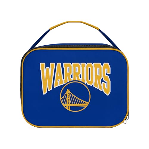 FOCO NBA Unisex-Adult Officially Licensed Wordmark Team Color Big Logo Basketball Zip Closure 7L Lunch Bag - Golden State Warriors