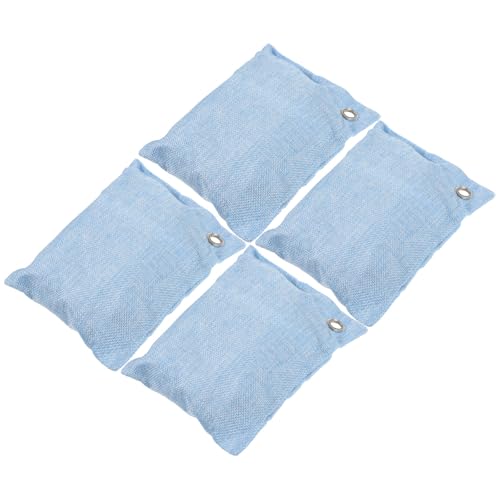 UTHCLO 4 Bolsas Purificadoras de Carbón de Bambú Activado para Coche y Hogar, Absorben Humedad y Eliminan Olores, Hechas de Tela de Lino y Tejidos No Tejidos