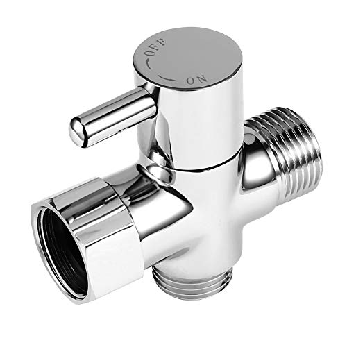 SOMDARHK Bidet T Adapter with Shut-off Valve: 3 Way Brass T-valve for Bidet 7/8”X 7/8”X 1/2” - Tee Connector Leakproof Adjust Water Pressure Toilet Attachment Bathroom Installation