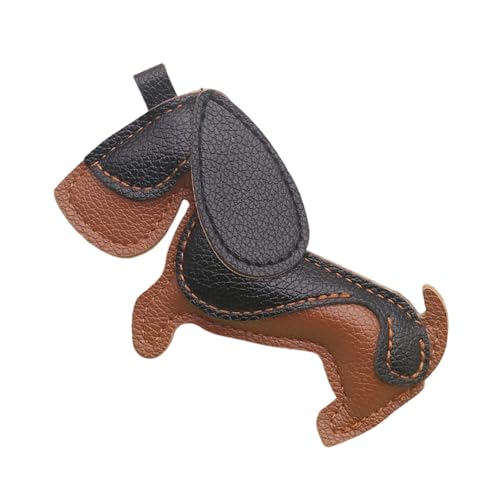 Handcrafted PU Leather Small Dachshund Charm Organiser Backpack Ornament for Keychain Bag and Fashion Pendant PU Leather Keyring