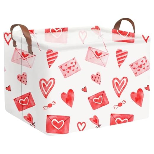 FXOCSHE Cesta de dia dos namorados, cesta de coração rosa, cesta de lavanderia dobrável à prova d'água, cesta de presente rosa para meninas, decoração de quarto de dia dos namorados, cestas de