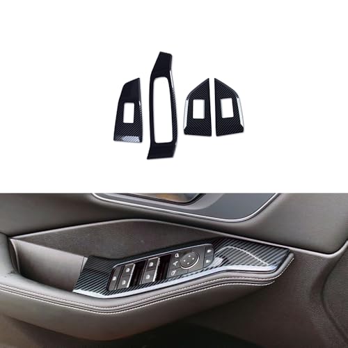 TARCELL エクストレイル T33 対応 ウィンドウスイッチパネル ドアスイッチパネルカバー ドアスイッチカバー インテリアパネル ドレスアップ ステンレス製 車種専用設計 エクストレイル T33 アクセサリー 内装 カスタムパーツ「4p・カーボン調」