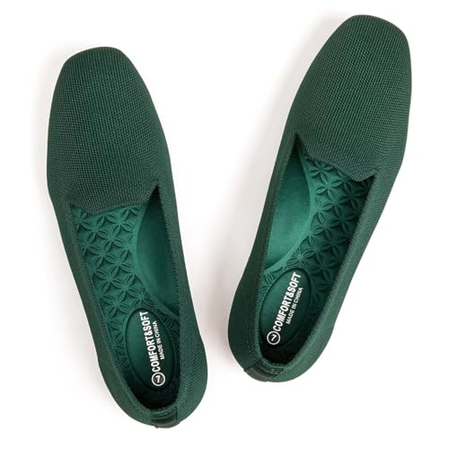 Image of Frank Mully Women's Loafer Flats Square Toe Comfortable Office Work Shoes, Cute Penny Loafer Slip On Walking Driving Shoes