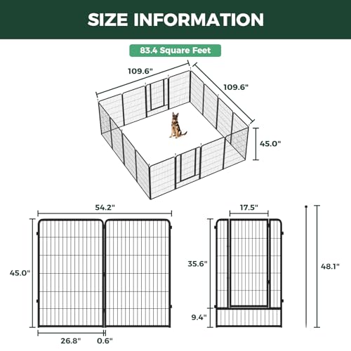 Image of FXW Instant Dog Playpen, RV Camping, Outdoor & Yard, 45 inch H, 16 Panels | Portable, Easy setup, Heavy-duty, DIY layouts, For Large Dogs, Patented