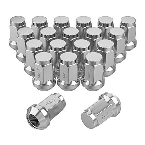 LEDKINGDOMUS Lug Nuts 14x1.5 Chrome, Wheel Lug Nuts Closed End Bulge Acorn Cone Seat 1.37