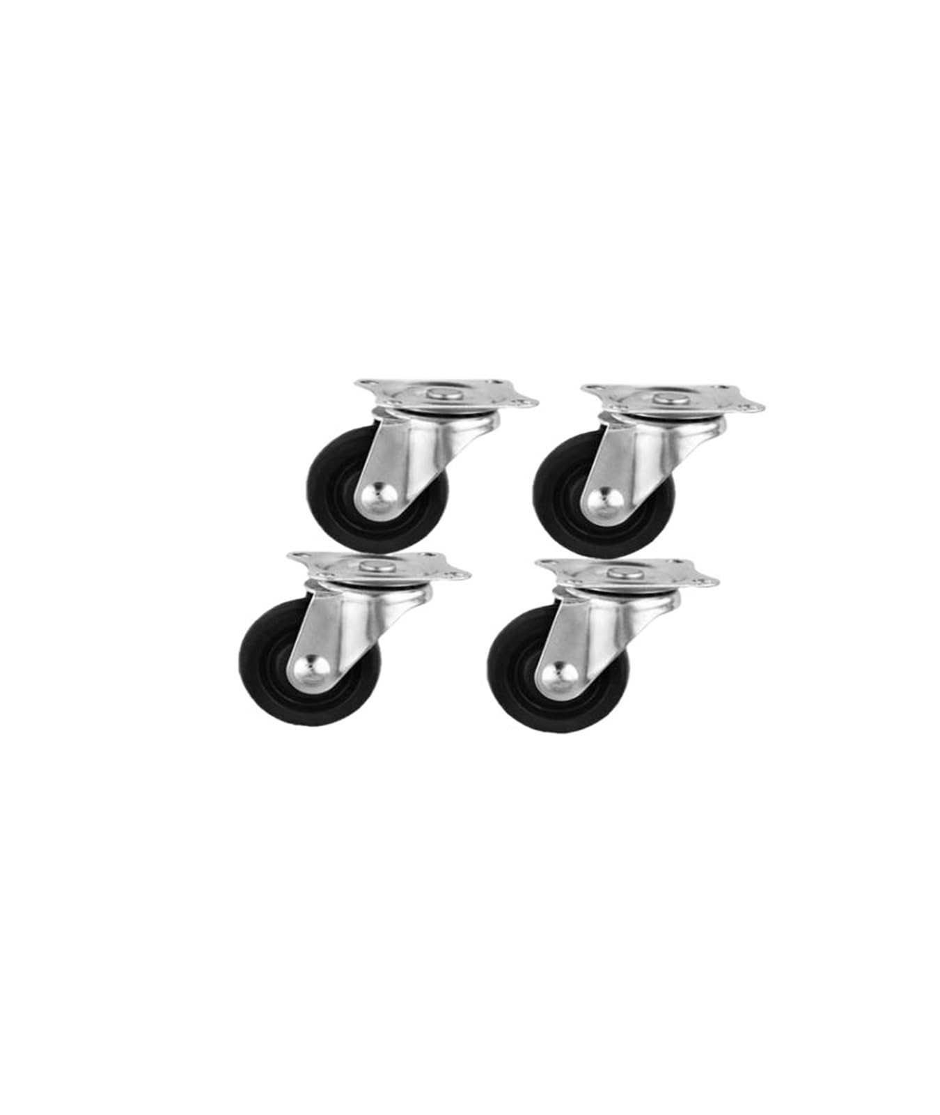 MXXDMOPD 4 Pieces/Batch casters 2.5 inches Lightweight Rubber Industrial Flat Bottom Removable Black Swivel Wheels