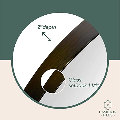 Hamilton Hills Large 30 Inch Round Bathroom Mirror Brushed Bronze Metal Frame - Contemporary Circle Wall Mirror for Home Decor - Premium Vanity Mirror for Bedroom and Living Room Walls - Image 5