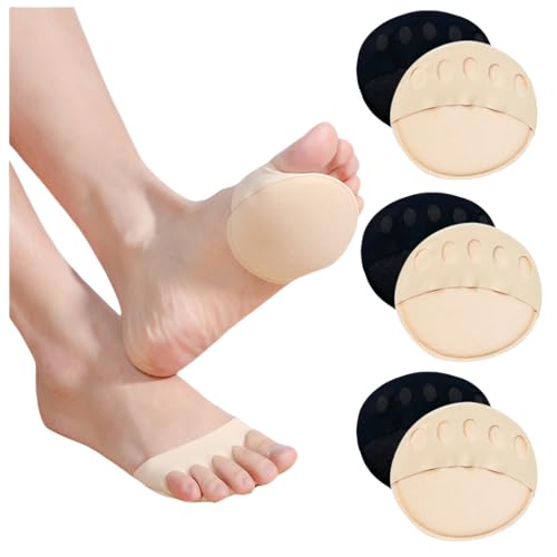 6 Pairs Women's Toe Topper Liner Socks Cotton Bottom No Show Toeless Half Socks