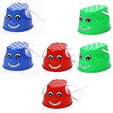 Leather&Arts 6 Pcs Bucket Walking Stilts with Adjustable Rope Sensory Training Balance Coordination