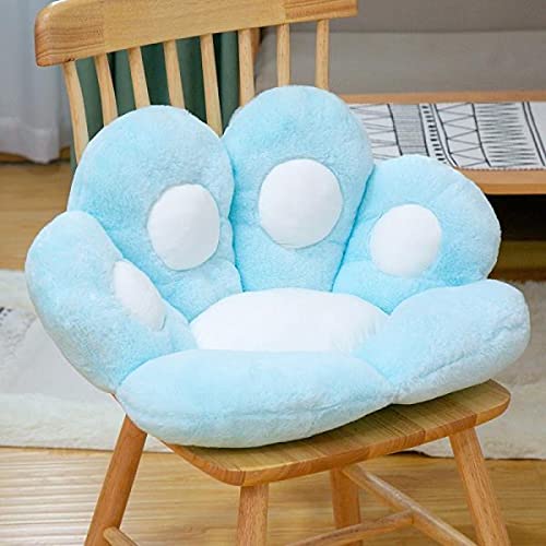 id cafe Cute cat paw cushion cat paw shape lazy susan bear paw chair cushion suitable for restaurant office chair children's room interesting children's gift (): Blue