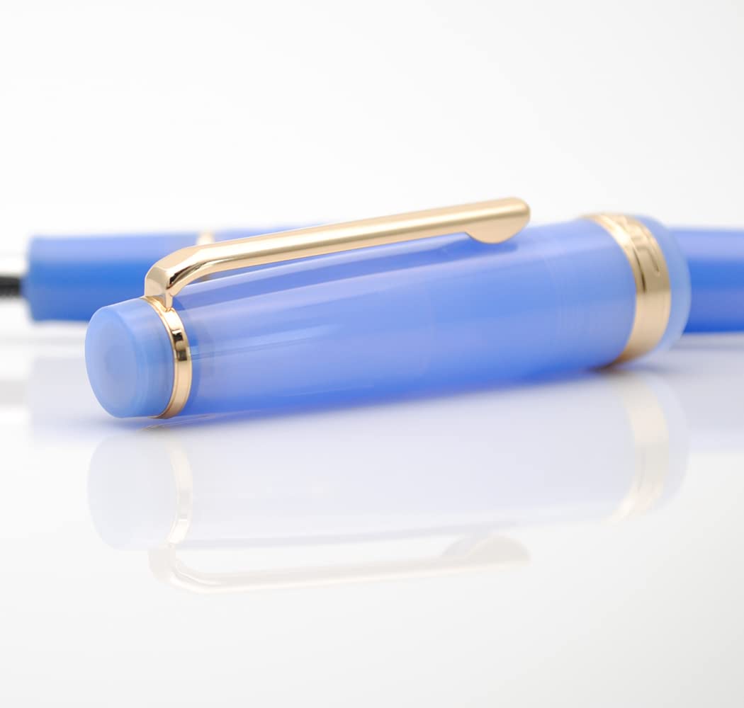 JINHAO 82 Celluloid Fountain Pen Acrylic Ink Pen with Ink Converter (Fine Nib, Gold Clip-Azure Blue) - Image 3