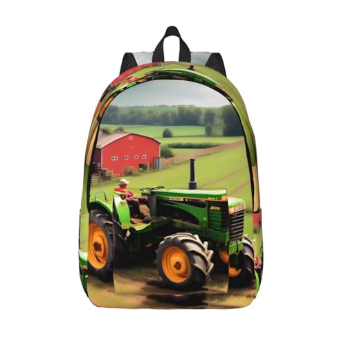 Tractor farm pattern print Duffel Bag, Lightweight Duffel Bag, Casual Backpack, 17.7 x 6.3 x 12.2 inches