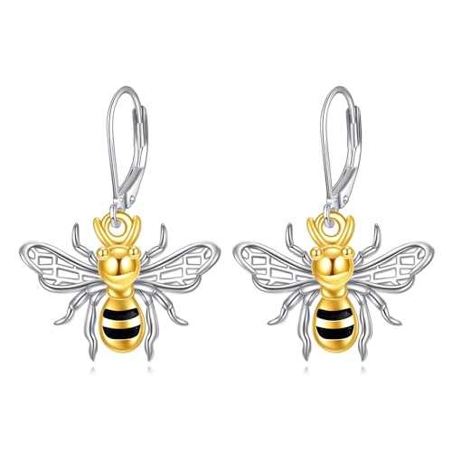 YFN Orecchini a forma di ape, in argento Sterling con bumble, placcati in oro, per donne, ragazze, figlia, Argento sterling, Nessuna pietra preziosa YFN Orecchini a forma di ape, in argento Sterling con bumble, placcati in oro, per donne, ragazze, figlia, Argento sterling, Nessuna pietra preziosa