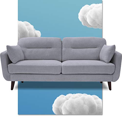 Serta Sierra Living Room Modern Design Microfiber Upholstered Couch Ideal for Smaller Spaces, 73' Sofa, Smoke Gray