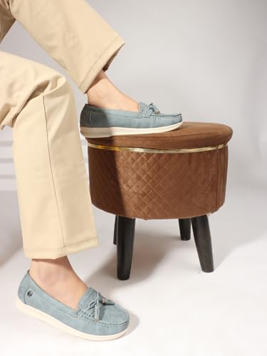 Image of Elle Women ComfortableFlats Square Toe Slip-Onfashion Shoes for Daily use, Office use, Casual use