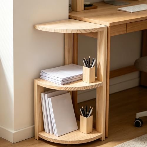 Estantería esquinera de madera resistente y compacta para optimizar espacios 3