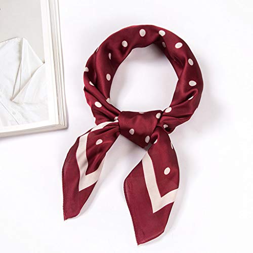 Women's Fashion Soft Large Satin Square Chiffon Polyester Scarf Set Head Neck Multiuse Solid Colors (Wine, 70X70cm)2