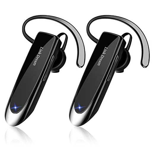 Link Dream Bluetooth Earpiece for Cell Phone Hands Free Wireless Headset Noise Cancelling Mic 24Hrs Talking 1440Hrs Standby Compatible with iPhone Android for Driver Trucker (2 Pack)