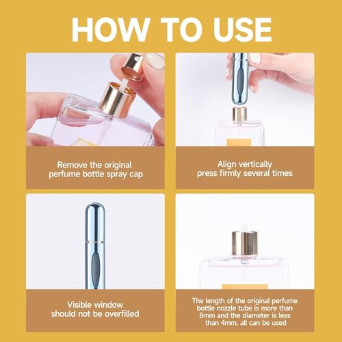 Image of Pack of 2 Mini Refillable Perfume Spray, Atomizer Bottle, Scent Pump Case (Multicolor)