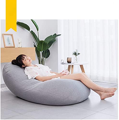 dtkmkj Großer Sitzsack Lazy Sofa Tatami Stuhl Schlafzimmer Balkon Wohnzimmer Waschbar Lunch Chair 135×75cm, Baumwolle…