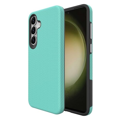 Image of NOXO Ultra-Hybrid Triangle Back Case Cover for Samsung Galaxy S25 Fe, | Shockproof Design | Camera Protection | Soft TPU & Rugged PC | Bumper Case Cover for Samsung S25 Fe, (Mint Grean)
