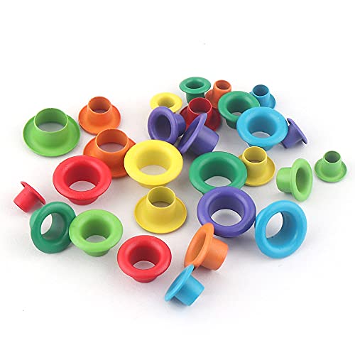 5mm Tiny Colorful Eyelets Grommets with washers Metal Grommets Rivets Metal Jewelry Eyelets for Canvas Purse Clothes Leather Shoes Supply 100pcs (Blue)