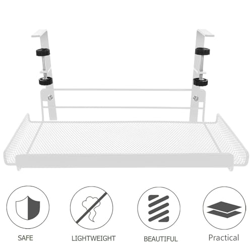 Panier rangement suspendu sous bureau ajustable fer blanc organisation
