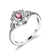 Ayoiow Anillo de boda para mujer, chapado en oro CZ, con diseño vintage, color rosa, rojo, para mujer, circonita cúbica,