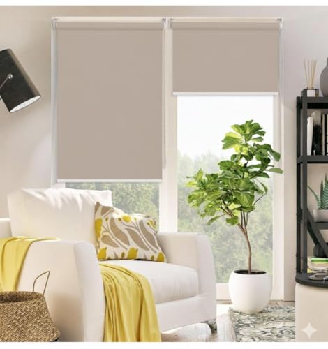 Image of 100% Blackout Roller Blinds for Windows | UV Protection & Thermal Insulated Fabric | Privacy Window Shades for Home & Office | Easy Install