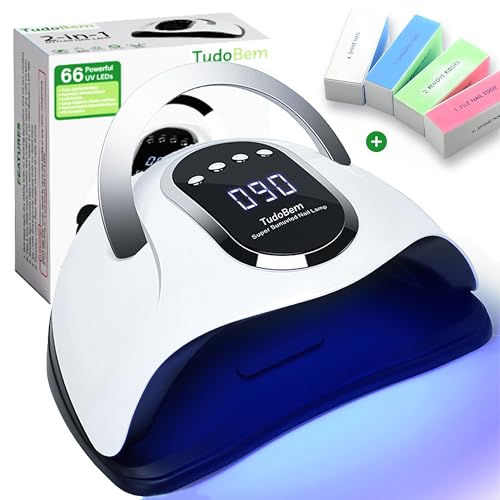 TudoBem Lampe UV Ongles Gel Professionnel, UV LED Ongles Puissante, avec 66 ampoules 220 Watts, Machine UV LED pour ongles, Catalyseur Ongles, Lampe Vernis...