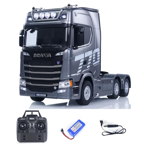 wheelfun 770S – Modèle de tracteur radiocommandé en plastique 1/18 avec batterie RTR 7,4 V, effets sonores, lumière 19 CH – Modèle de voiture de camion – À...