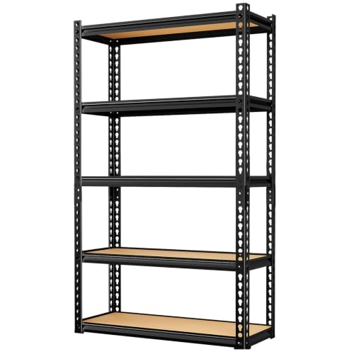 Image of LEVELEVE 5-Tier Storage Shelving Unit, Metal, for Garage, Kitchen, Laundry Room, Adjustable, 30 inch L x 12 inch W x 60 inch H, Rectangular, 1 Pack